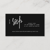 Informele moderne zwarte trouw online RSVP Informatiekaartje (Voorkant)