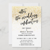 Informele na de bruiloft viering Gouden confetti Kaart (Voorkant)