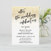 Informele na de bruiloft viering Gouden confetti Kaart (Staand voorkant)