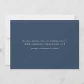 Informele Navy-foto met schrift Save The Date (Achterkant)