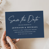 Informele Navy Trouwscript Save The Date