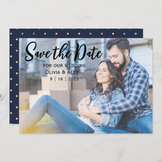 Informele platte Save The Date kaart (Voorkant / Achterkant)