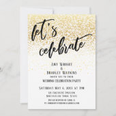 Informele receptie met gouden confetti ter viering kaart (Voorkant)