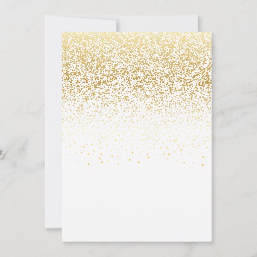 Informele receptie met gouden confetti ter viering kaart (Achterkant)