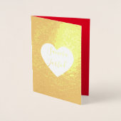 Informele rode en gouden hart RSVP- en trouwkaart Folie Kaarten (Voorkant)