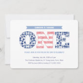 Informele rood-wit-blauwe barbecue 1e verjaardagsf kaart (Voorkant)