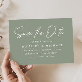 Informele schrift sage groene trouw  save the date
