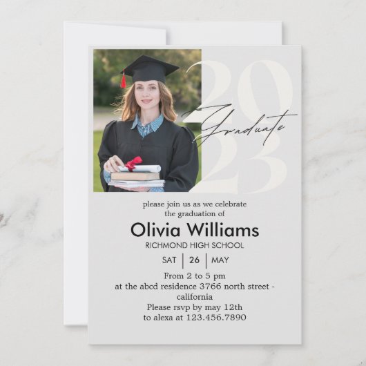 Informele Script |Aangepaste foto afstudeerfeest Kaart (Voorkant)