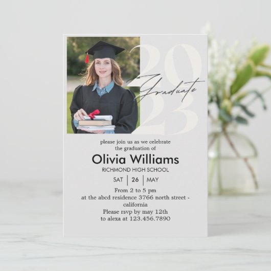 Informele Script |Aangepaste foto afstudeerfeest Kaart (Staand voorkant)