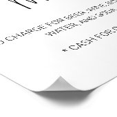 Informele Script Beperkte Bar Drankkaart Bruiloft Poster (Hoek)