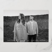 Informele script foto save the date folie uitnodiging (Voorkant)