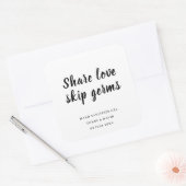 Informele script huwelijksgunst handdesinfectiemid vierkante sticker (Envelop)