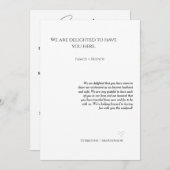 Informele script huwelijksontvangst & reis weekend aankondiging (Voorkant / Achterkant)