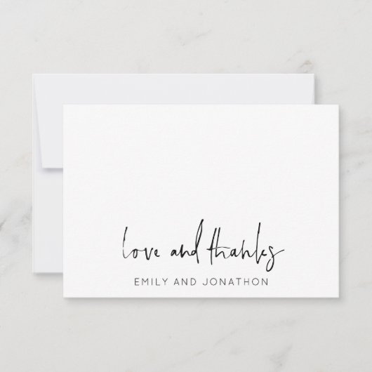 Informele Script Name 5 Photoding Wedding Love Bed Notitiekaartje (Voorkant)