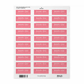 Informele script roze trouwretouradres etiket (Full Sheet)