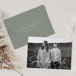 Informele script sage groene foto save the date