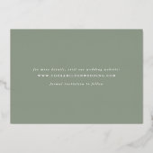 Informele script sagegroene foto save the date folie uitnodiging (Achterkant)