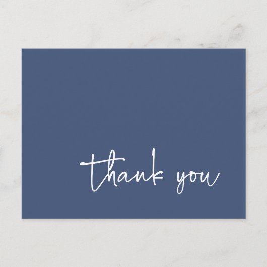 Informele script typografie donkerblauwe denim bed briefkaart (Voorkant)