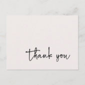 Informele script typografie Ecru Bedankt Briefkaart (Voorkant)