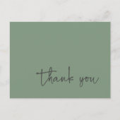 Informele script typografie salie groen bedankt briefkaart (Voorkant)