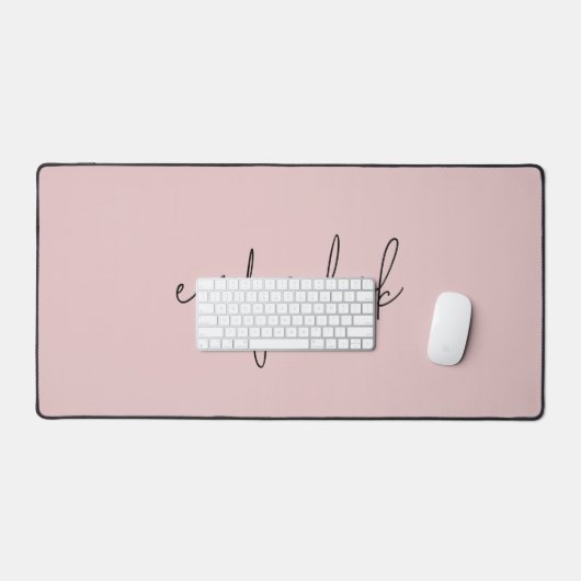 Informele scriptnaam Plain Blush Pink Bureaumat (Keyboard & Muis)
