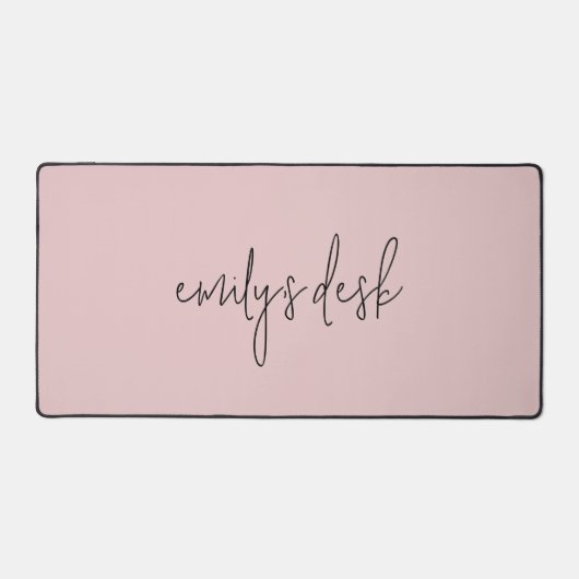 Informele scriptnaam Plain Blush Pink Bureaumat (Voorkant)