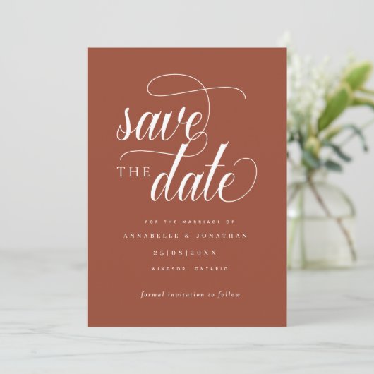 Informele scripttypografie save the date (Staand voorkant)