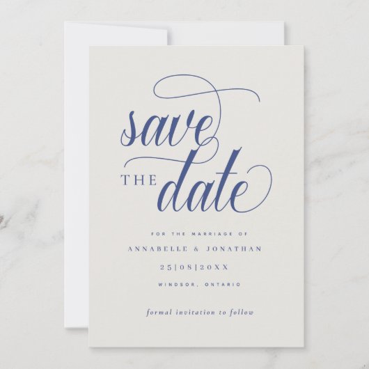 Informele scripttypografie save the date (Voorkant)