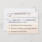 Informele strandbruiloft Gouden golven RSVP Kaart (Achterkant)