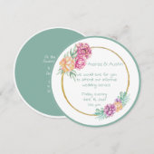 Informele Trouwdag Aquarel Bloemen Kaart (Voorkant / Achterkant)