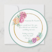 Informele Trouwdag Aquarel Bloemen Kaart (Voorkant)