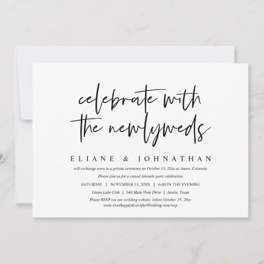 Informele trouwerij-partijviering kaart (Voorkant)