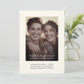 Informele trouwfoto's Save the Date Off White (Staand voorkant)