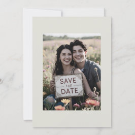 Informele trouwfoto's Save the Date Off White