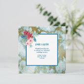 Informele trouwkaart met waterverf bloemen kaart (Staand voorkant)