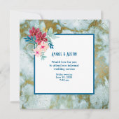 Informele trouwkaart met waterverf bloemen kaart (Voorkant)