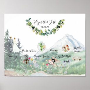 Informele trouwkalender welkomstbord poster