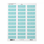 Informele Turquoise Huwelijks Retouradres Script Etiket (Full Sheet)