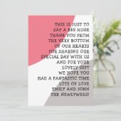 Informele Typografie Roos Roze Grijze Vormen Bedankkaart (Staand voorkant)