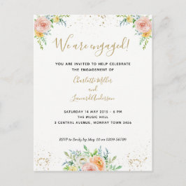 Informele uitnodiging voor bloemenverlovingsfeest