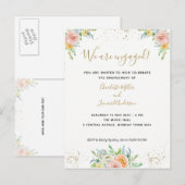 Informele uitnodiging voor bloemenverlovingsfeest briefkaart (Voorkant / Achterkant)