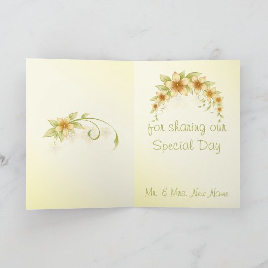 Informele voorjaarsbloemige dank je wel bruiloftsk bedankkaart (Binnen)