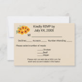 Informele Zonnebloem RSVP Kaart (Voorkant)