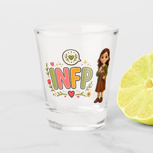 INFP — A Sonhadora Criativa Shot Glas (Voorkant)
