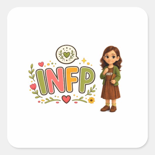 INFP — A Sonhadora Criativa Vierkante Sticker (Voorkant)