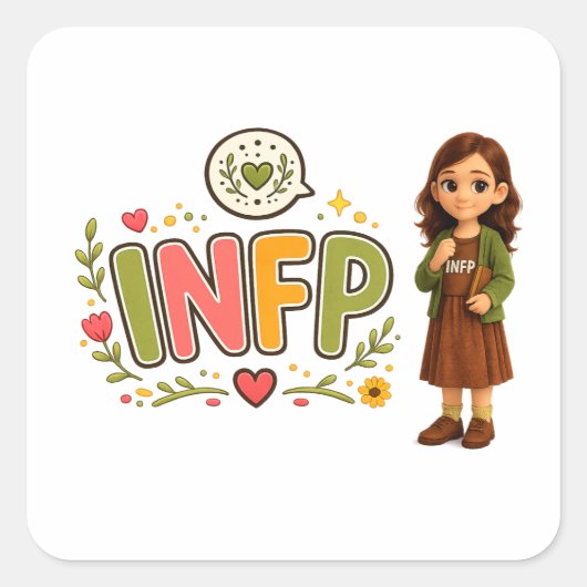 INFP — A Sonhadora Criativa Vierkante Sticker (Voorkant)