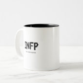 INFP - de bemiddelaar (zwart) Tweekleurige Koffiemok (Voorkant links)