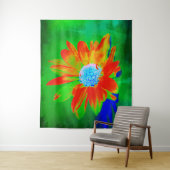 Infra Red Daisy Wandkleed (In situ)