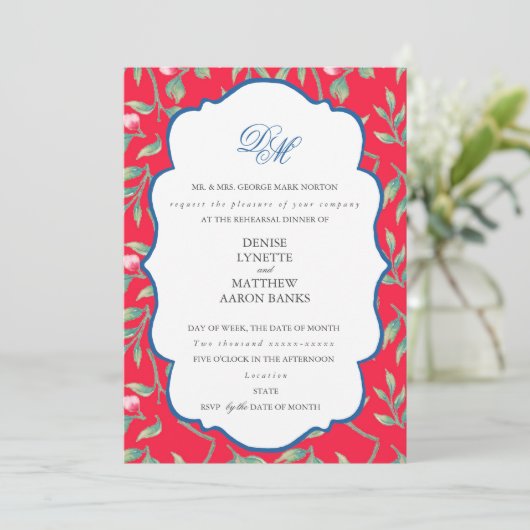 Infrarood Tang Rehearsal Dinner Kaart (Staand voorkant)