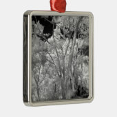 Infrarood van bomen in gebouwen en trails in Las 2 Metalen Ornament (Rechts)